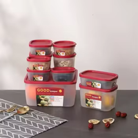 Ensemble de boîtes de conservation en plastique chaudes Boîte de rangement pour réfrigérateur de qualité alimentaire Boîte à bento pour fruits Récipient scellé de cuisine pour micro-ondes