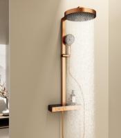Système de douche thermostatique de luxe en acier inoxydable et laiton, barre coulissante polie, fixation murale, jet de pluie, ensemble de robinetterie de salle de bain