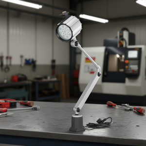 Lampe LED Fervi pour machines-outils, 1200 lumens, bras réglable avec base et prise - Product Image 3