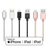 Câble de charge et de données USB-A vers Lightning certifié MFi, 1 m, en nylon tressé, pour iPhone, compatible Apple iOS, CE, RoHS, FCC, EAC