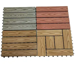 best sale maple wood grain hollow decking 12 x 12 inch balcony backyard garden pool surround WPC DIY interlock deck tile