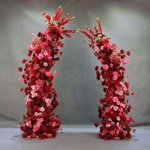 Nuevo Arco de Boda con Fondo de Seda Artificial en Blanco y Verde, Decoración Floral para el Día del Evento - Product Image 5