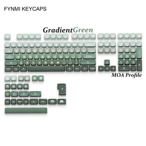 Fynmi MOA Profile Ball Cap Gradient Vert/Gris <span class=keywords><strong>PBT</strong></span> Dye-Sublimation Keycaps 132 <span class=keywords><strong>Touches</strong></span> ANSI/ISO Keycaps pour Clavier Mécanique - Product Image 1