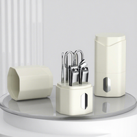 Ensemble de coupe-ongles verticaux en acier inoxydable, 6 pièces, Kit d'outils de manucure et de pédicure légers et portables, Kit de manucure pour soins personnels