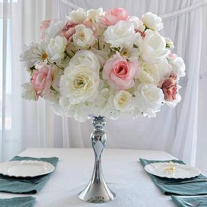 Customization <b>Artificial</b> <b>Flower</b> Ball White Peony Magnolia <b>Hydrangea</b> Centerpiece Pink Rose Mixed Arrangement Wedding Decoration - Product Image 3