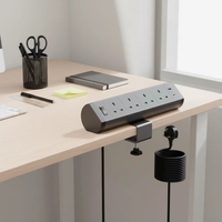 Prise de courant de bureau à fixation par pince avec ports USB et cordon d'extension de 3 m pour la maison, le bureau, la cuisine, la station de travail et les appareils électroménagers