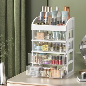 Tiroirs de bureau en plastique transparent multifonctionnels à 4 niveaux, organiseur de maquillage, boîte de rangement pour cosmétiques et bijoux - Product Image 3