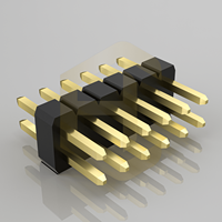 Connecteur de têtes de bornes verticales mâles pour PCB, double rangée, en nylon et laiton, pas de 1 mm, 2x3P, 180 degrés, PZ100-2-3-Z-1.0mm