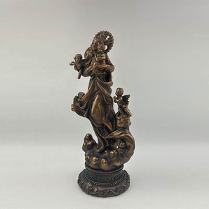 Statua in Poliresina con Finitura Bronzo Antico dell'<span class=keywords><strong>Assunzione</strong></span> della Vergine Maria con Bambino Gesù e Cherubini su Base a Nuvola - Product Image 2