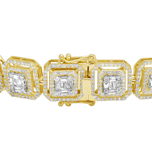 Elegante Pulsera de Eslabones Cubanos con Moissanita de Corte Redondo, Joyería de Plata de Ley 925 para la Moda Moderna - Product Image 2