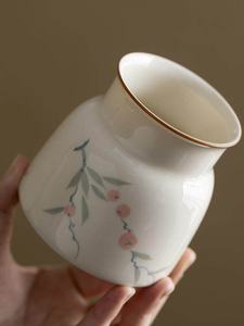 Pot de rangement peint à la main motif kaki pour cérémonie du <span class=keywords><strong>thé</strong></span> Six <span class=keywords><strong>Gentlemen</strong></span>, avec accessoires : tube à <span class=keywords><strong>thé</strong></span> individuel, cuillère à <span class=keywords><strong>thé</strong></span>, stylo à <span class=keywords><strong>thé</strong></span> - Product Image 3