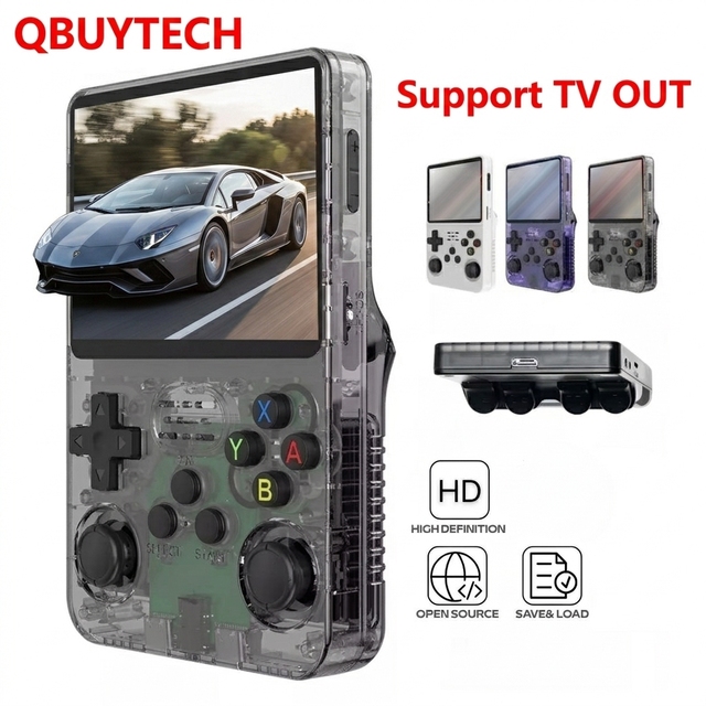 R36S R36 HD 3.5 Inch IPS Screen Portable Pocket Video Game Players Retro Handheld Linux System Game Console TV Output Supported