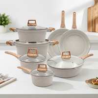 OEM Sanlang – Ensemble de 12 ustensiles de cuisson antiadhésifs en fonte d'aluminium robuste, casseroles et poêles, batterie de cuisine, faitouts, poêle à frire