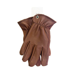 Guantes de trabajo de palma completa de cuero de vaca marrón <span class=keywords><strong>Popular</strong></span> para hombres y mujeres guantes de construcción de seguridad muestra gratis protección de brazos y manos - Product Image 3