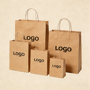 Custom Brown Kraft Paper <b>Bags</b> for Promotion Personalized Logo Handles Clothing Shoes Watches Candles Jewelry Gift <b>Craft</b> - Product Image 2