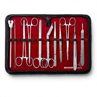 Ensemble d'instruments chirurgicaux pour chirurgie générale, outils manuels en acier inoxydable avec étui en velours rouge, certifié CE classe I