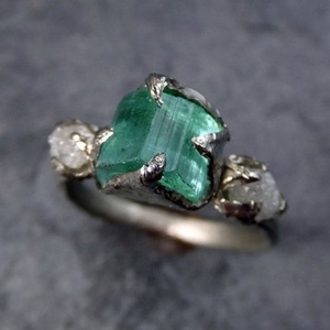 Classic Black Tungsten Meteorite Engagement <b>Ring</b> for <b>Men</b> Green Tungsten Wedding Band with Imitated Meteorite <b>Silver</b> Polish Gift - Product Image 5