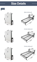 Cadre de lit Murphy manuel en gros, mécanisme de lit mural pliant en fer, taille personnalisée, mobilier gain de place, sans matelas