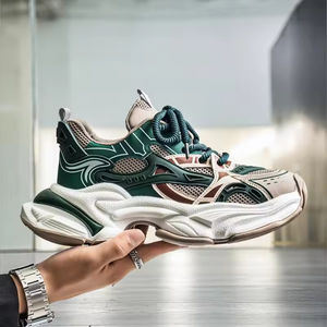 New Breathable Mesh Lace-up Anti-slip Closed Shoes Men Korean Version Versatile Thick-soled Sports Casual Shoes <b>Retro</b> Sporty - Product Image 3