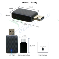 Adaptador Inalámbrico OEM ODM con USB y Tipo-C, Dongle USB para Android Auto y Carplay, 2 en 1, Plug & Play