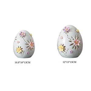 Figurines d'œufs <span class=keywords><strong>en</strong></span> céramique éclairées par LED, petites, fabriquées directement <span class=keywords><strong>en</strong></span> usine, œufs de Pâques <span class=keywords><strong>en</strong></span> <span class=keywords><strong>porcelaine</strong></span> avec fleurs - Product Image 6