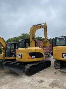 รถขุดตีนตะขาบ CAT 308D สีเหลือง เครื่องขุดไฮดรอลิก ติดตั้งบนราง สำหรับงานก่อสร้าง - Product Image 3