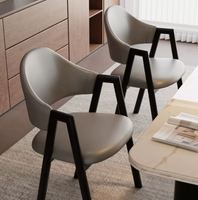 Chaises de salle à manger modernes en cuir pour la maison, le bureau, les chambres, les salons de thé/café, les comptoirs de réception