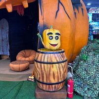 Décoration Animatronique Électrique de Maison Hantée Simulée : Citrouille Fantôme en Silicone pour Usage Intérieur/Extérieur, Centres Commerciaux et Parcs d'Attractions