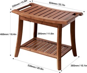 Tabouret <span class=keywords><strong>de</strong></span> <span class=keywords><strong>douche</strong></span> en bambou imperméable avec étagère <span class=keywords><strong>de</strong></span> rangement pour se raser les jambes ou comme siège <span class=keywords><strong>de</strong></span> spa dans la salle <span class=keywords><strong>de</strong></span> bain, à l'intérieur <span class=keywords><strong>de</strong></span> la <span class=keywords><strong>douche</strong></span>, pour adultes - Product Image 4