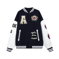 Veste de basket-ball universitaire à col côtelé à rayures personnalisées manteaux bombardier Letterman en cuir brodé de chenille vestes pour hommes