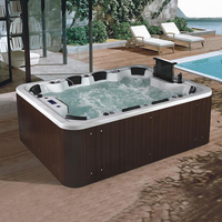 Spa de luxe moderne rectangulaire pour 6 personnes avec transat, design écologique pour hôtels et jardins