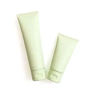 Superfície de impressão offset de tubo cosmético vazio verde claro fosco 50g 100g 50ml 100ml para embalagem de loção corporal