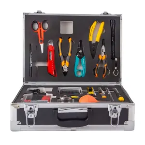 Kit de herramientas de fibra óptica de mano APT FTTH, caja de herramientas de terminación VFL, cuchilla de fibra óptica, precio de fábrica OEM