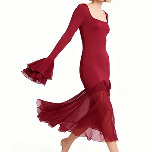 ชุดเดรสแฟชั่นแขนยาวคอเหลี่ยมเซ็กซี่สำหรับผู้หญิง - Product Image 2