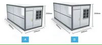 Maison conteneur préfabriquée pliable 20 pieds, modulaire, respirante, pour usage extérieur, design moderne, abri de camping et de réfugiés pour hôtel et atelier