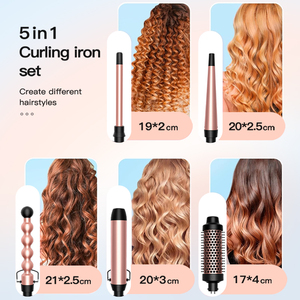 New Resuxi JDL-347 Curling Iron Set 5 em 1 PTC Aquecimento Cerâmico Coated Hair Curler Brush Professional Styling Tool para Todos Os Cabelos - Product Image 5