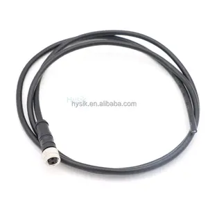Hysik Waterproof M8 Straight Pigtail PVC PUR Cable Male Female 180 Degrees Mold Plastic Connector Cable IP67 Shield