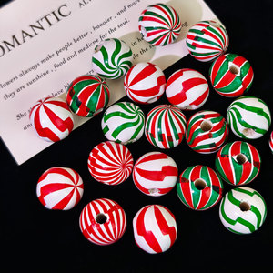 थोक कैंडी रंग के गोल लकड़ी के बीड गहने हाथ से बनाया गया आभूषण 1 टुकड़ा 30 ग्राम आकर्षण फैशन प्रवृत्ति - Product Image 1