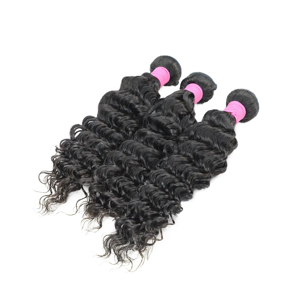 Braziliaanse Deep Wave Human Virgin Haar Bundels Deals Met Haar Extensions Monsters