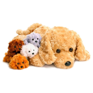 Mamá de peluche y 4 cachorros, juguetes de peluche, perro, Animal relleno, cachorro, juguete para niños - Product Image 1