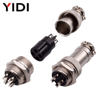 GX12 GX16 GX20 Metal Aviation Socket 2 3 4 5 6 7 8 9 10 12 14 15 Pins Circular Cable Panel Mount Wire Male Female Plug Connector