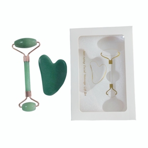 Set de Rodillo Facial y Gua Sha de Aventurina Verde Natural con Caja de Color, Regalo Promocional para el Cuidado de la Piel - Product Image 3