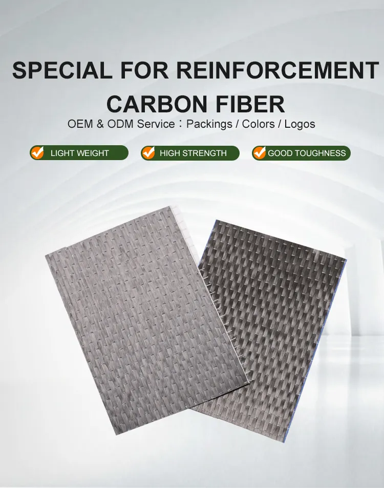 Tecido de fibra de carbono para construção, tecido de alta resistência 200G, sarja de reforço, tecido bidirecional de fibra de carbono
