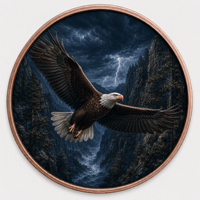 Pièces de monnaie en cuivre 5 oz .999 Cuivre Pur Eagle Canyon Lightning Mountain River Coin Impression UV Colorée Cadeau Pièces de monnaie en cuivre