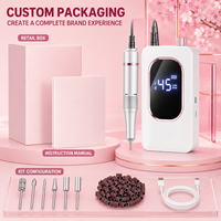 Kit d'outils pour ongles Vantrend Beauty 45000RPM, professionnel, qualité salon, rechargeable, portable, avec clip ceinture, fabricant de perceuses à ongles.