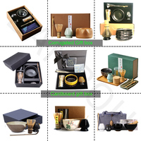 Bol en céramique Chasen Chawan fabriqué à la main avec étiquette personnalisée OEM avec kit Matcha à long manche