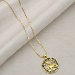 Hengdian Constellation Series Venta caliente 18K chapado en oro Aries enlace cadena collar clásico Lucky Passion joyería al por mayor - Product Image 1