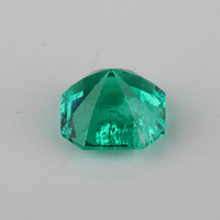 STARSGEM Batu Zamrud Sintetis Hasil Laboratorium Hidrotermal Potongan Asscher 9x9mm 3.0ct Hijau Batu Permata yang Diolah dengan Panas Penilaian Pihak Ketiga