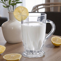 Venta directa de fábrica Vasos de gran capacidad Mango resistente al calor Taza de vidrio alto Vino Leche Jugo Cerveza-Más compras Más descuentos