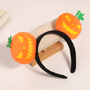 Kawaii Cute Girls <strong>Pumpkin</strong> Hairband Halloween Makeup <strong>Headband</strong> with Funny Slap Wristband and Snap Bracelet Bear Design - Product Image 4